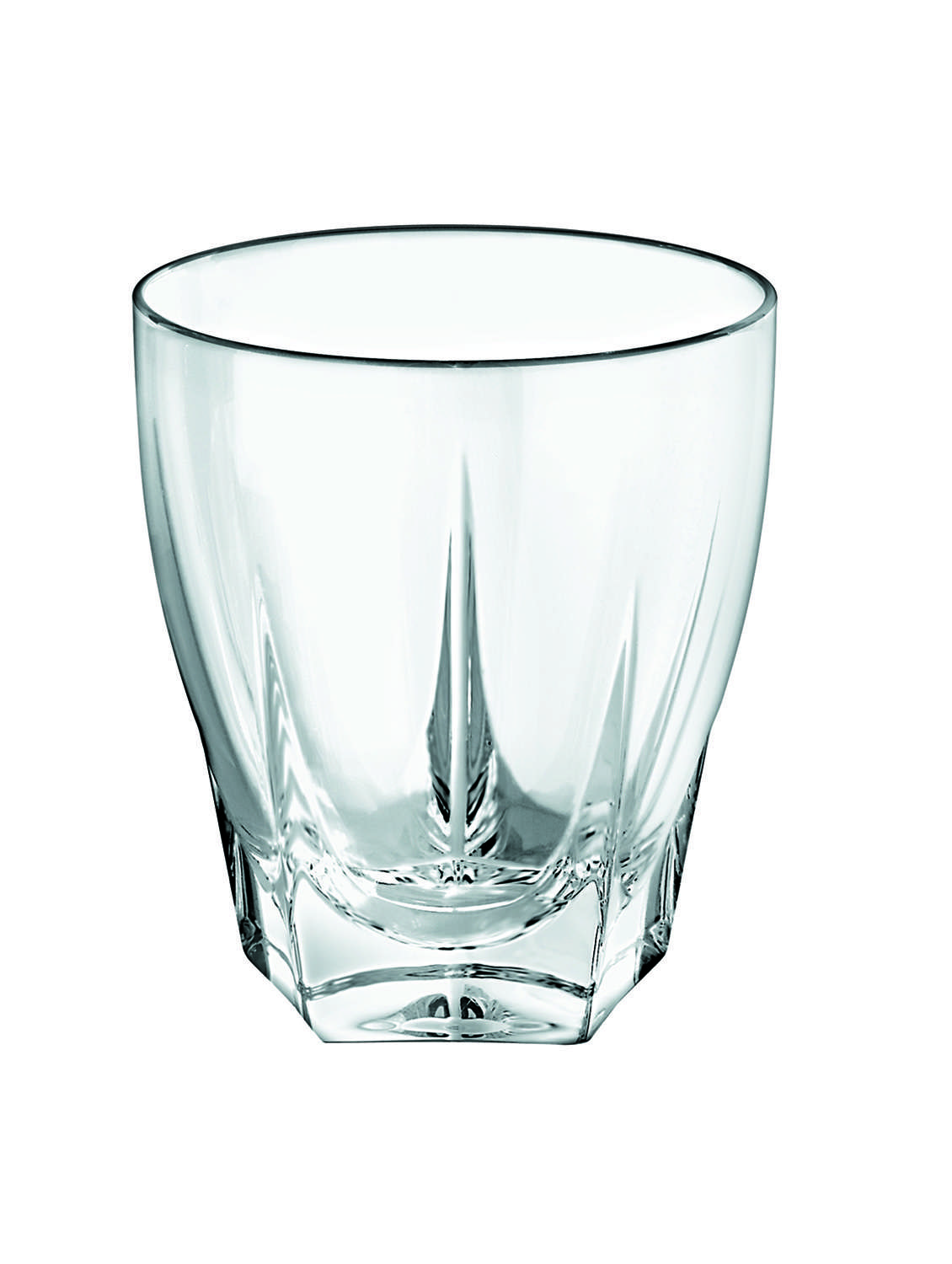 transparent hexagonal bottom glass tumbler