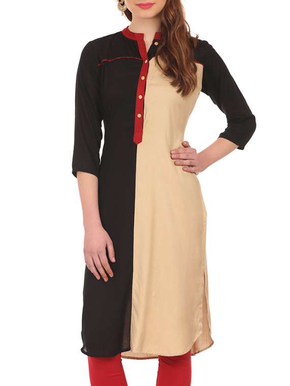 beige    rayon straight kurta