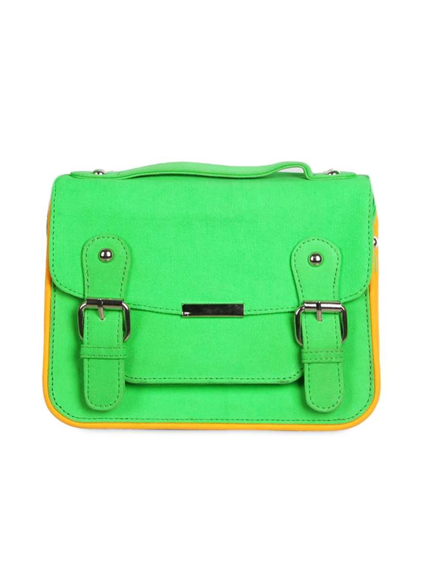 green messenger bag