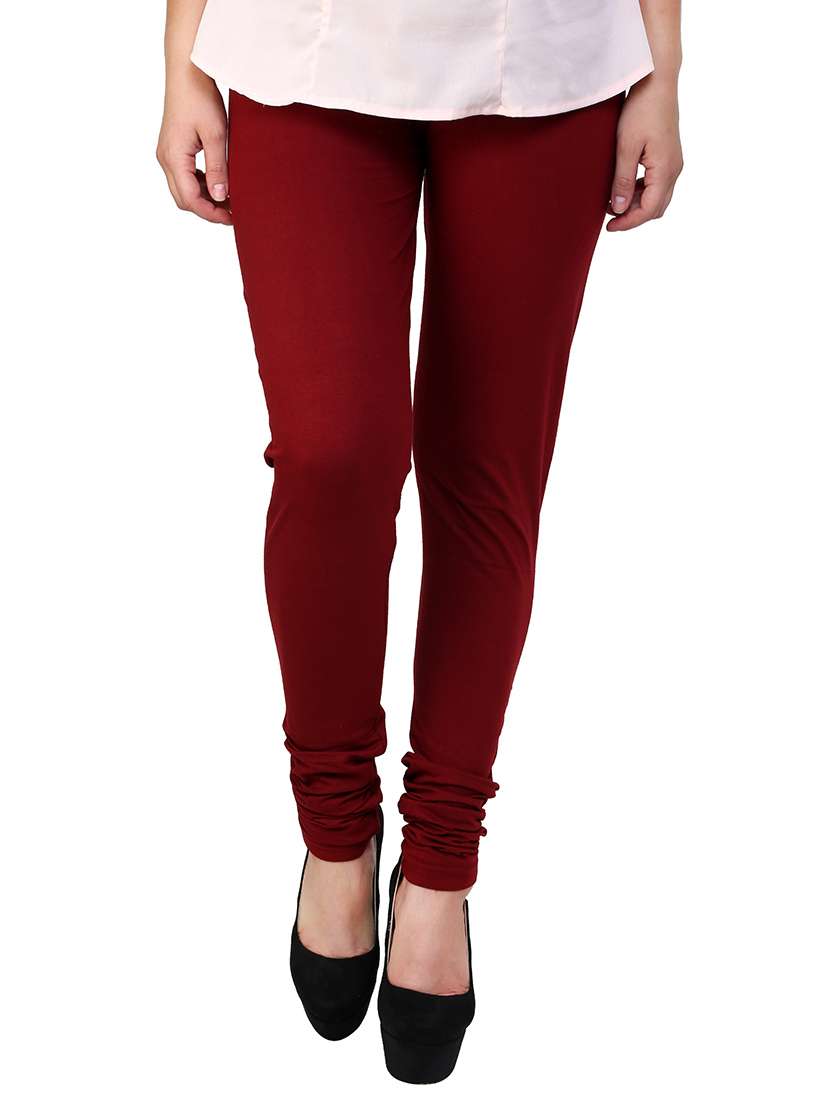 red cotton leggings
