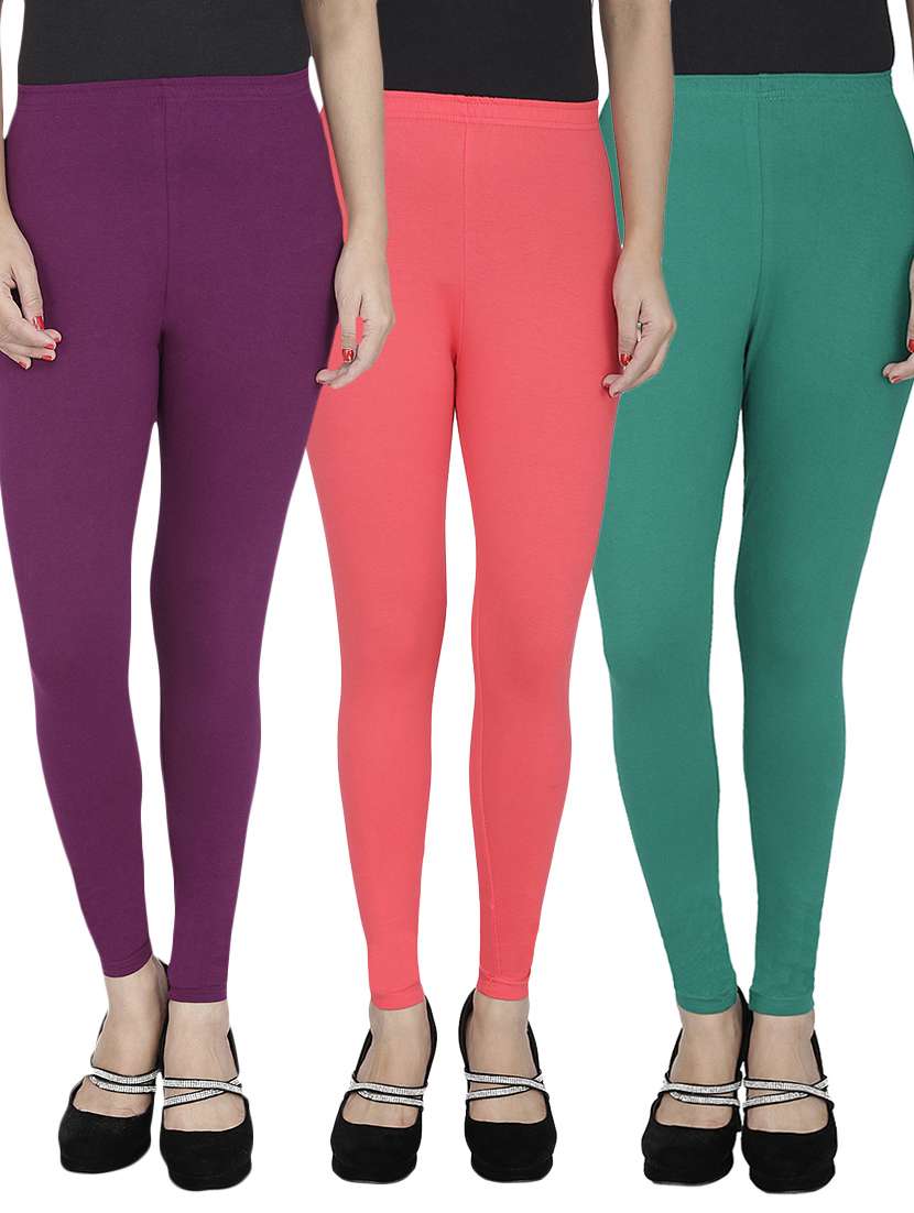 set of 3 cotton legging