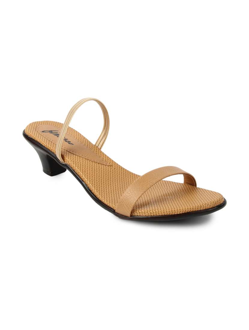 beige leatherette back strap sandals