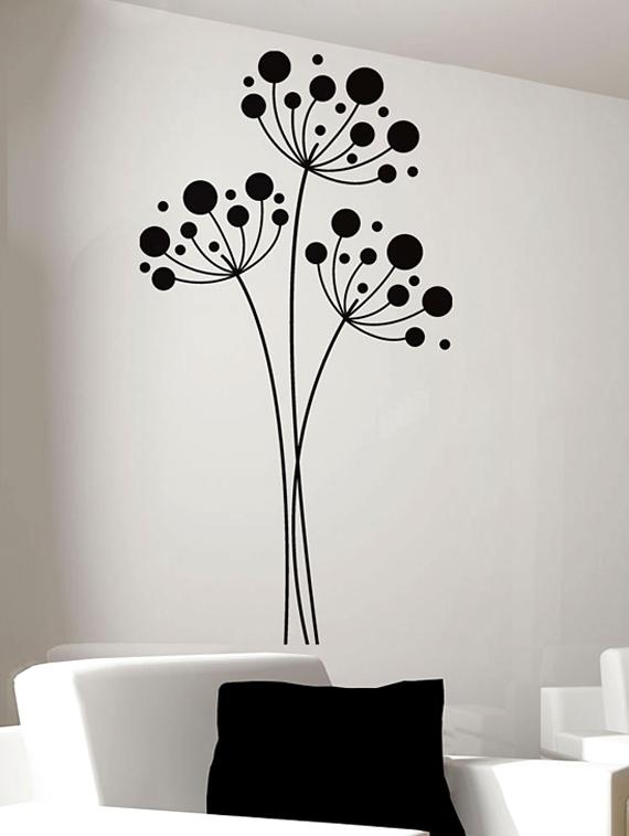 polka floral pattern wall sticker