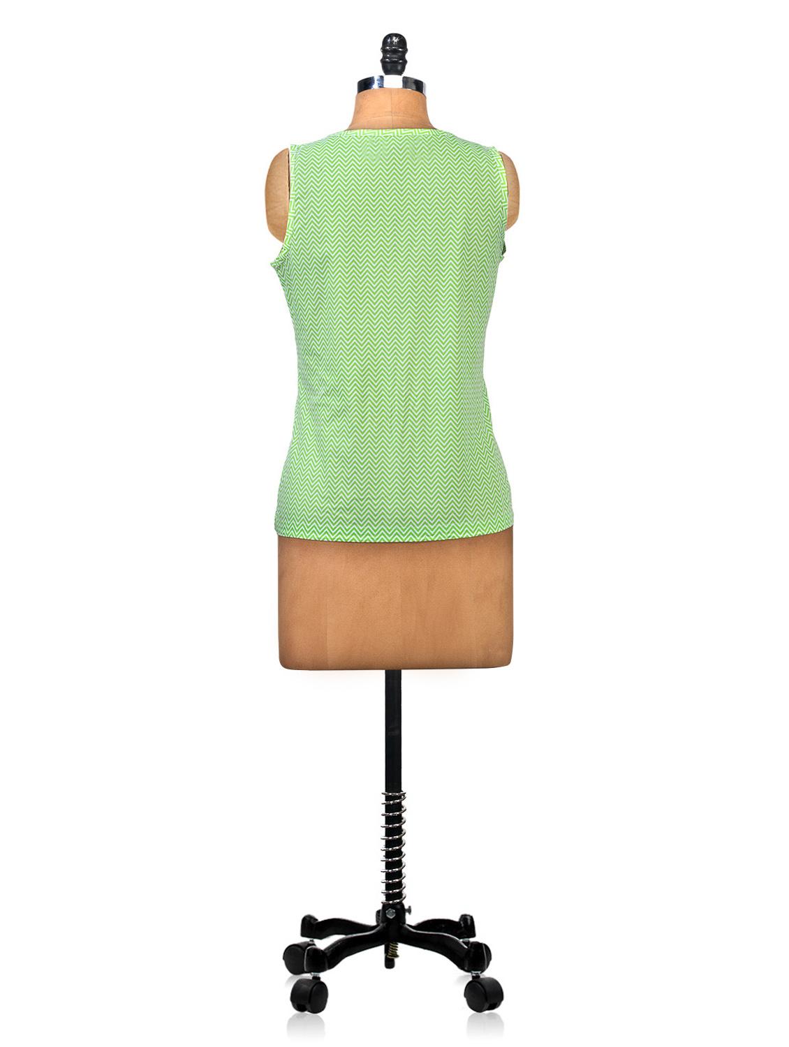 round neck chevron print sleeveless tops - 1025003 - Standard Image - 2