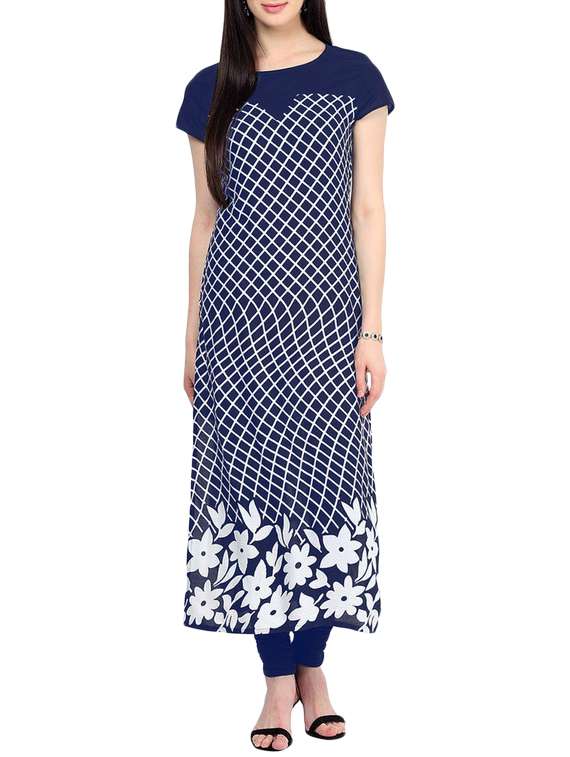 ziyaa digital printed crepe kurta