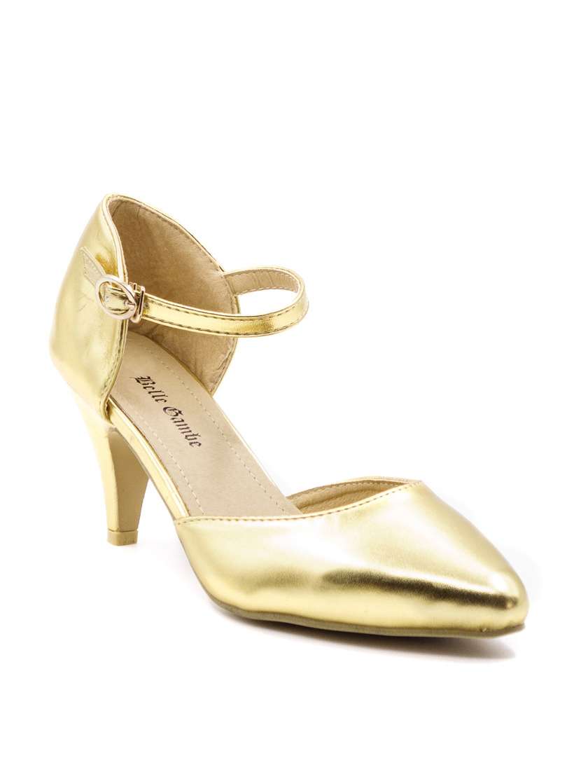 gold ankle strap sandal