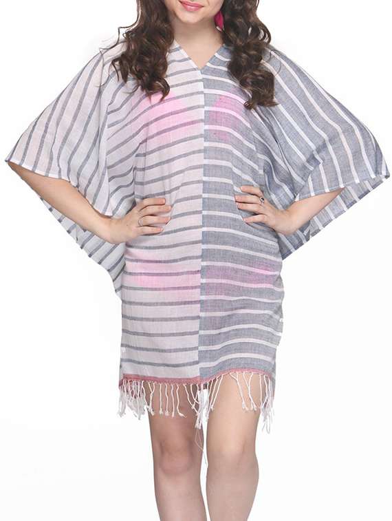 striped viscose cover up
