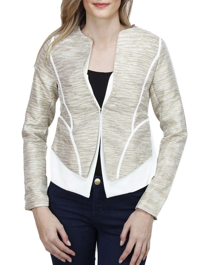 golden polyester blazer