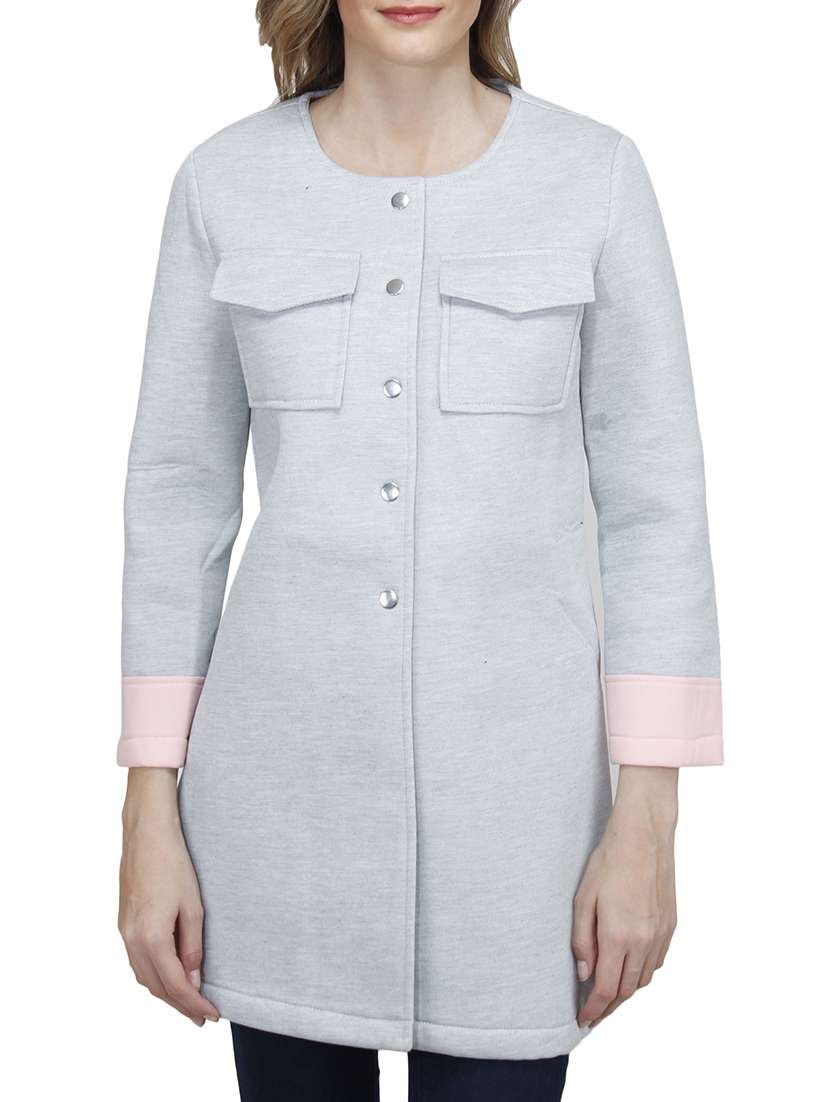 grey polyester coat