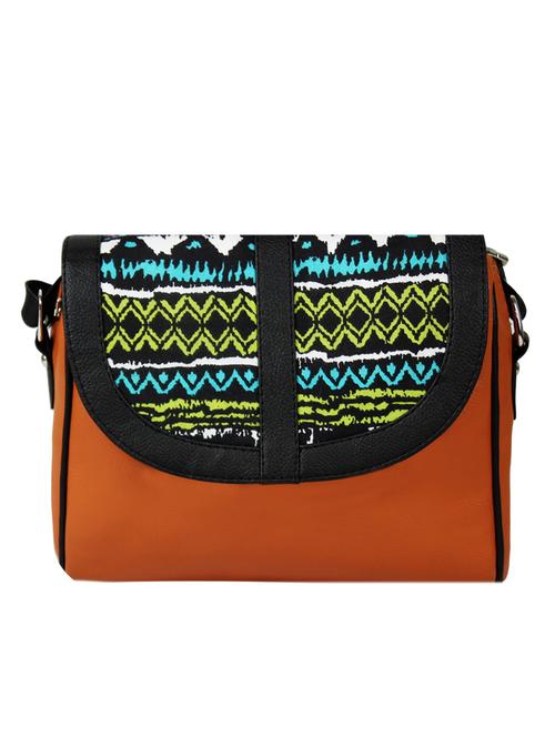 multi printed leatherette slingbag - 10268885 - Standard Image - 0