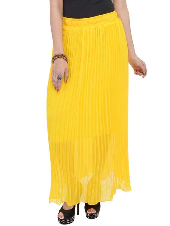 yellow chiffon skirts