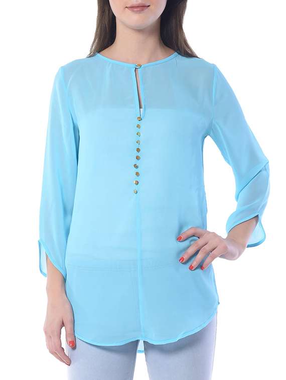 short sleeved solid tunic
