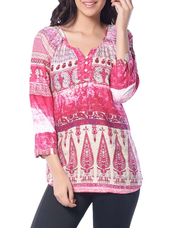 multi colored cotton regular top