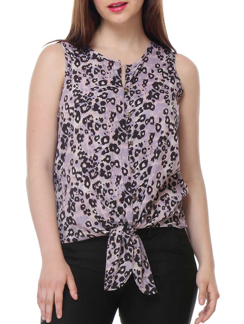 purple crepe asymmetric top