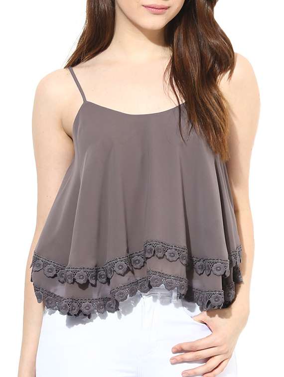 grey georgette top