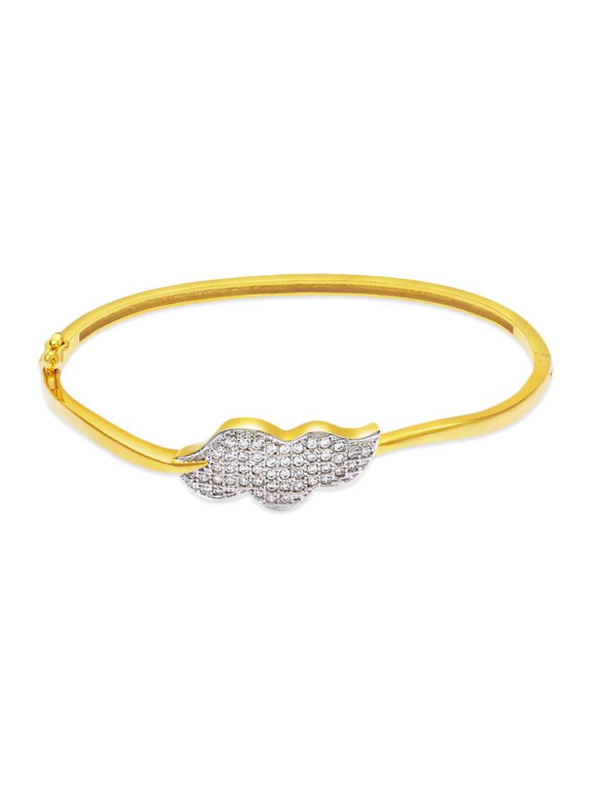 gold , white cz bangle