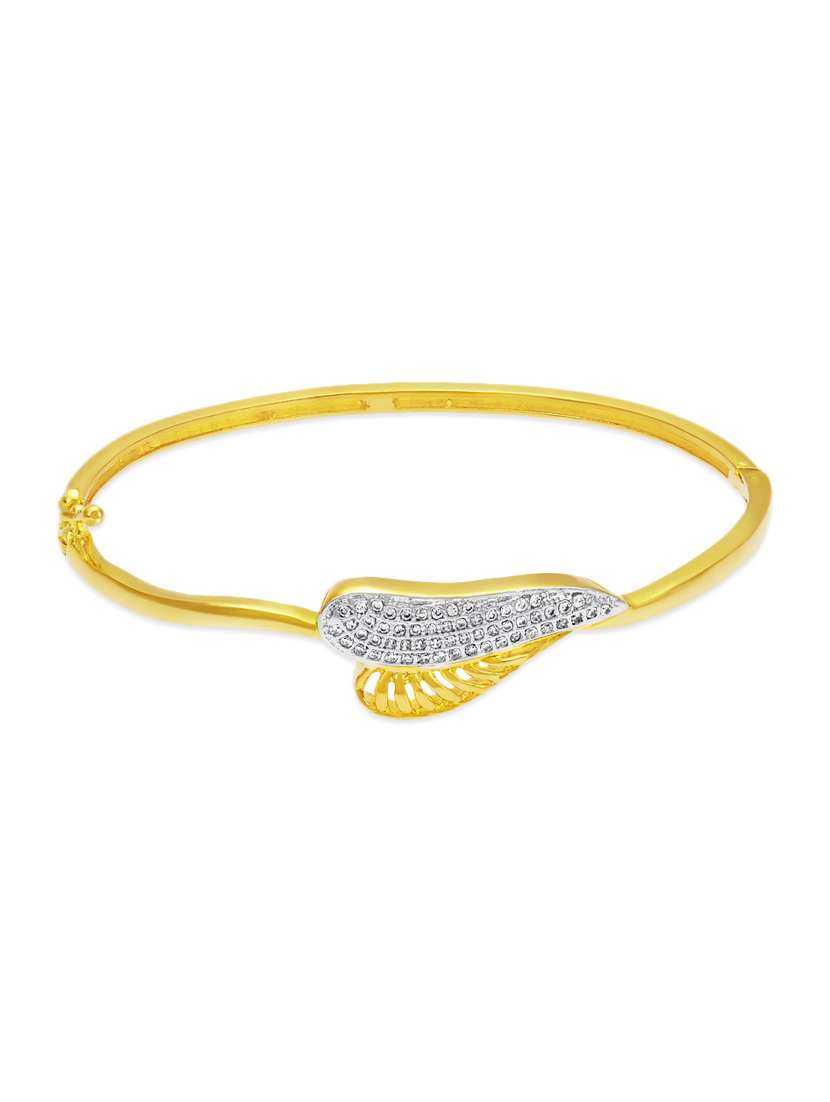 gold , white cz bangle