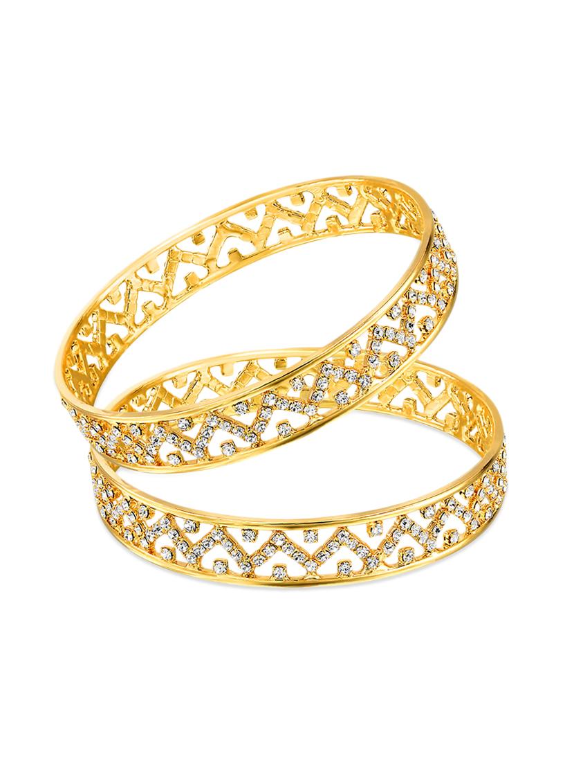 gold , white crystal bangle
