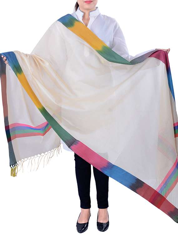 beige chanderi dupatta