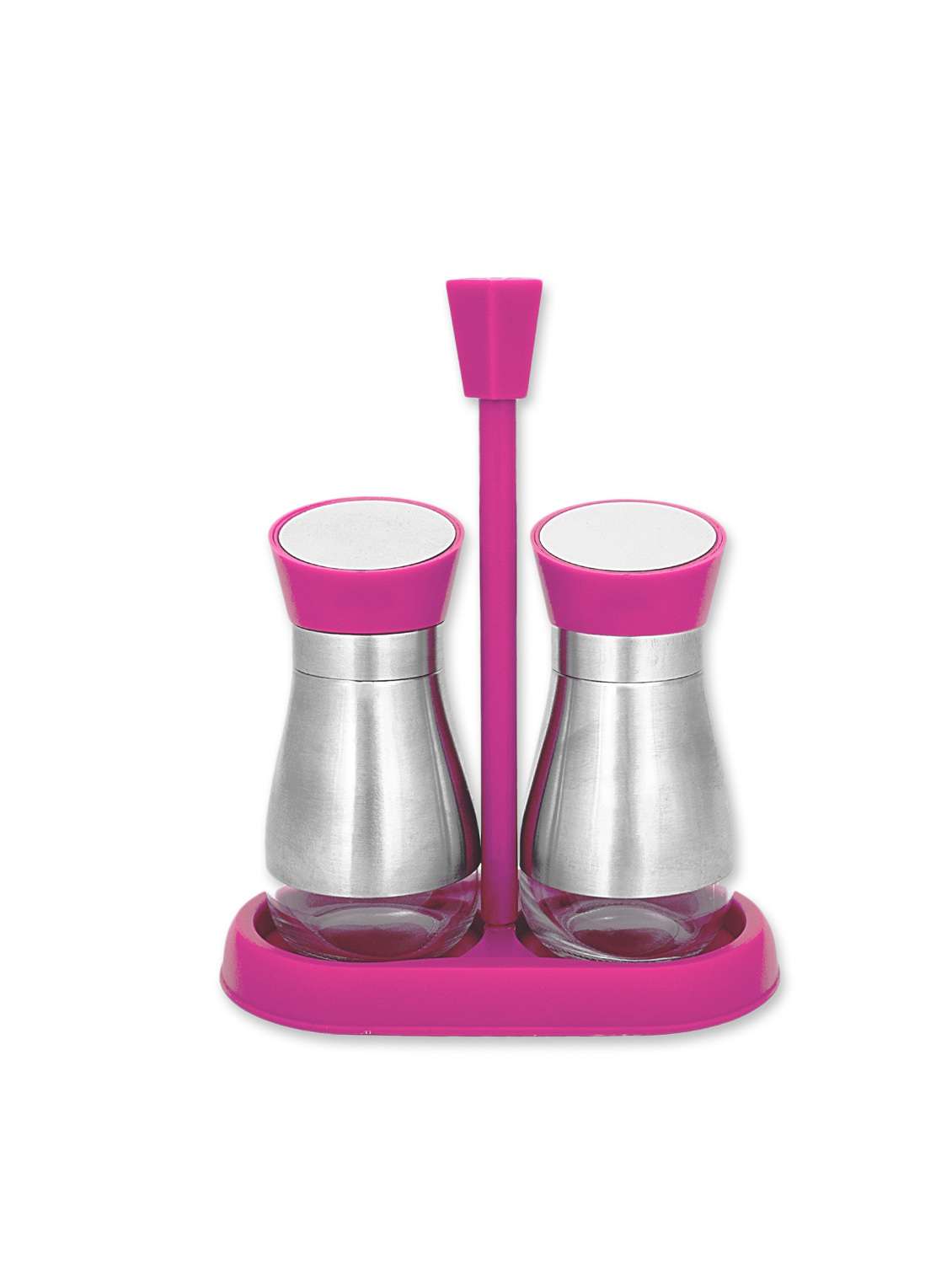 home belle 3 pc glass and steel spice set