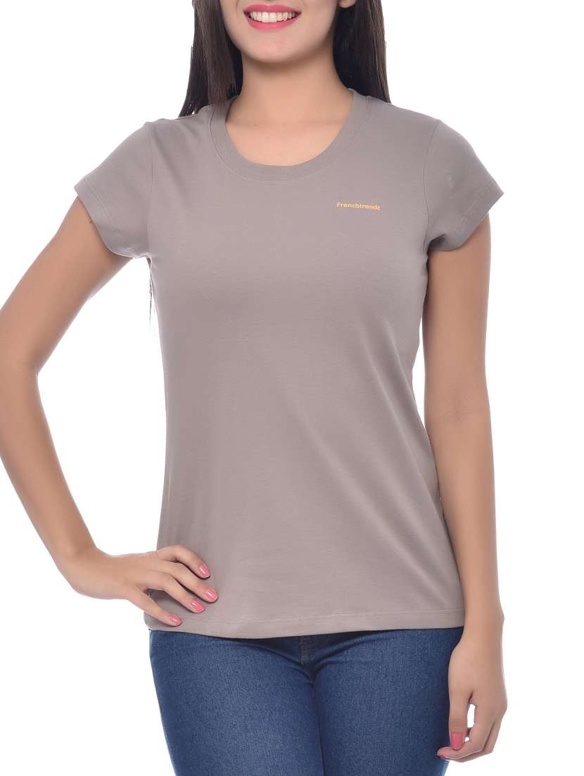 grey cotton regular tshirt - 10346487 - Zoom Image - 0