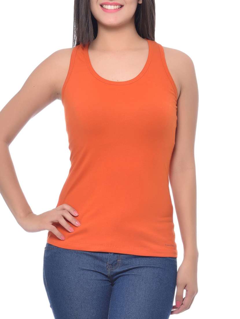 orange cotton tank  top