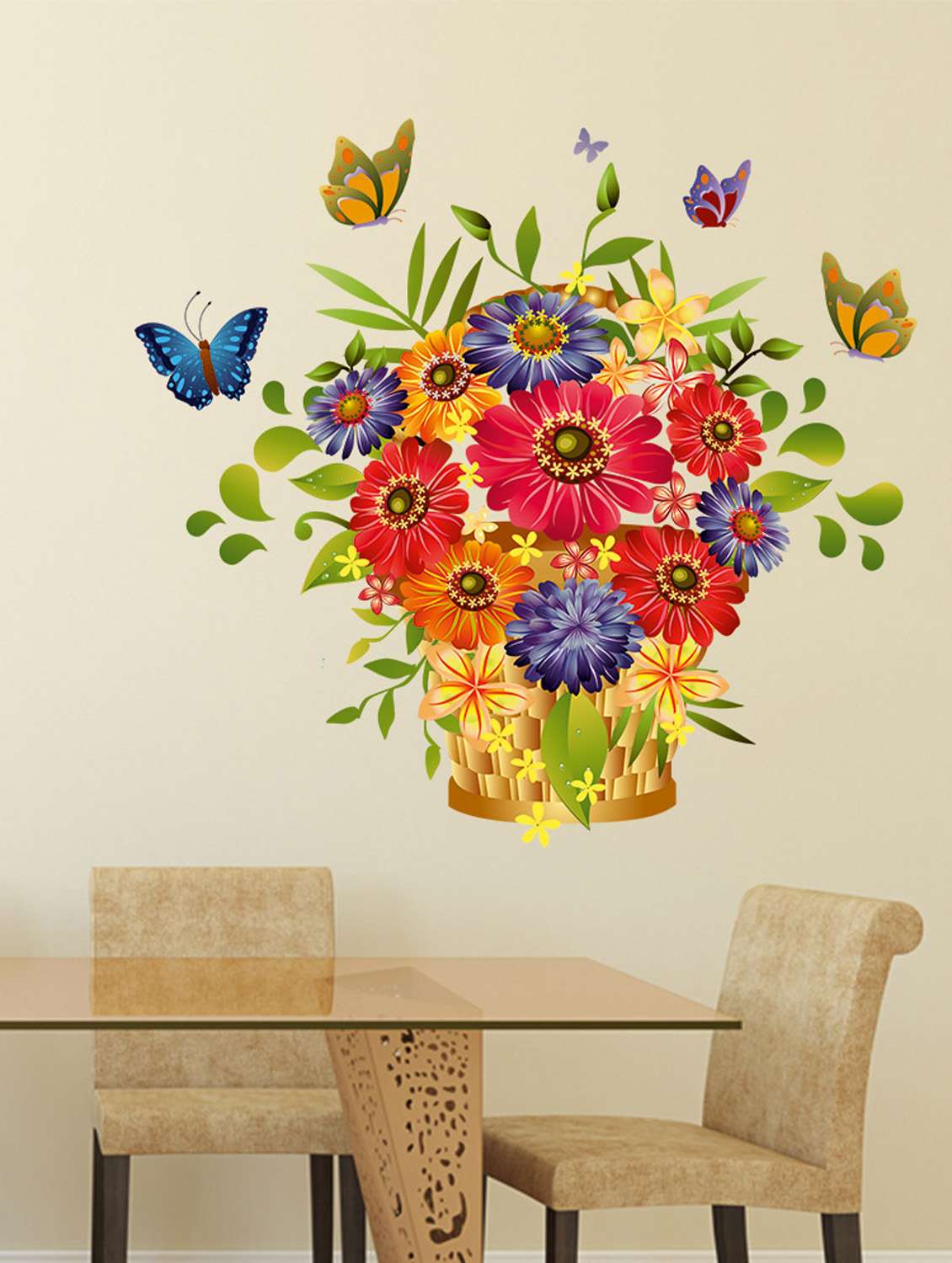 Buy Wall Stickers Flowers Beautiful Bouquet Arrangement Design For Hall