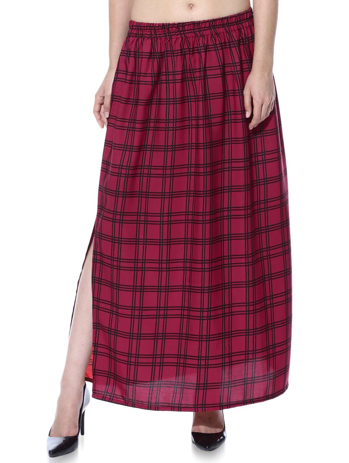 multi colored crepe skater skirts