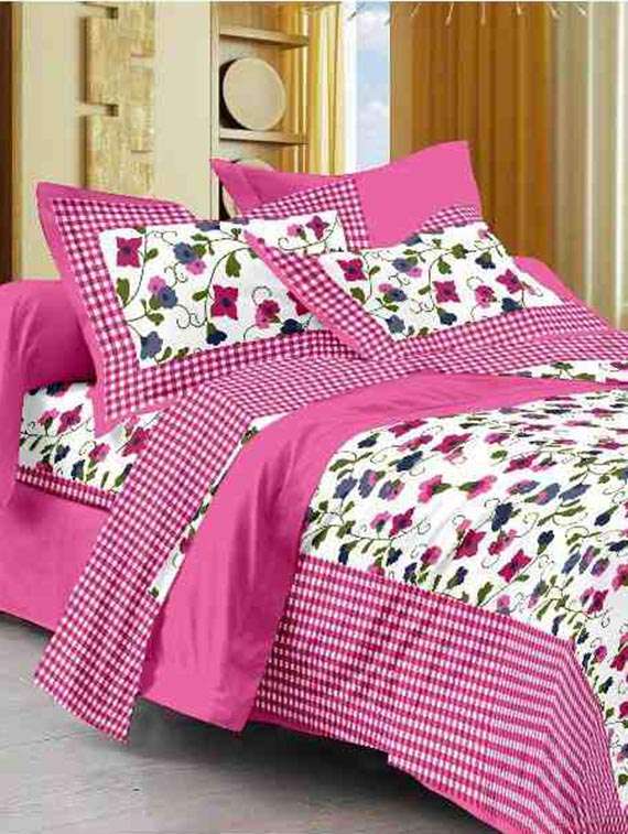 cotton jaipuri traditional double bedsheet with 2 pillwo cover