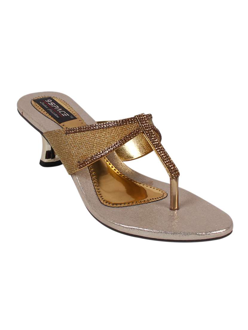 gold fabric sandals