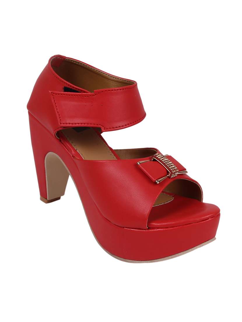 red ankle strap sandals