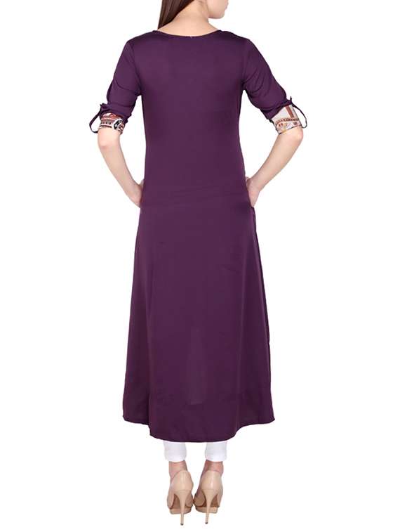 purple cotton aline dress - 10386952 -  Standard Image - 2