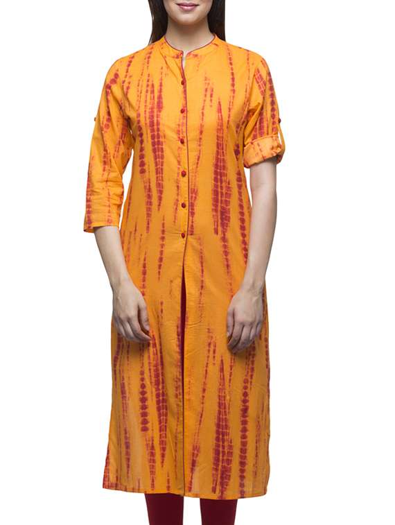 orange cotton kurta kurti