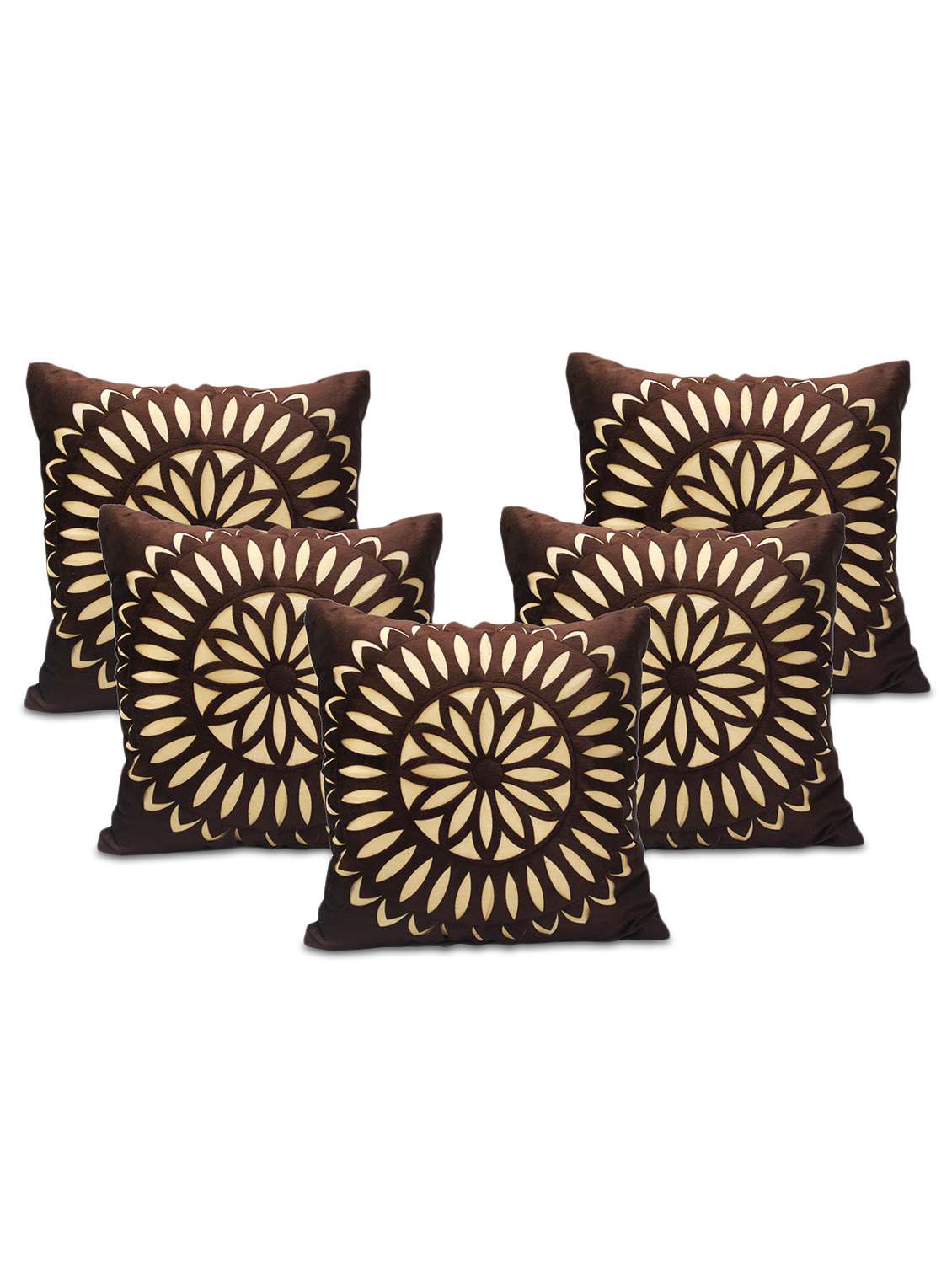 stybuzz embroidered cushion-set of 5