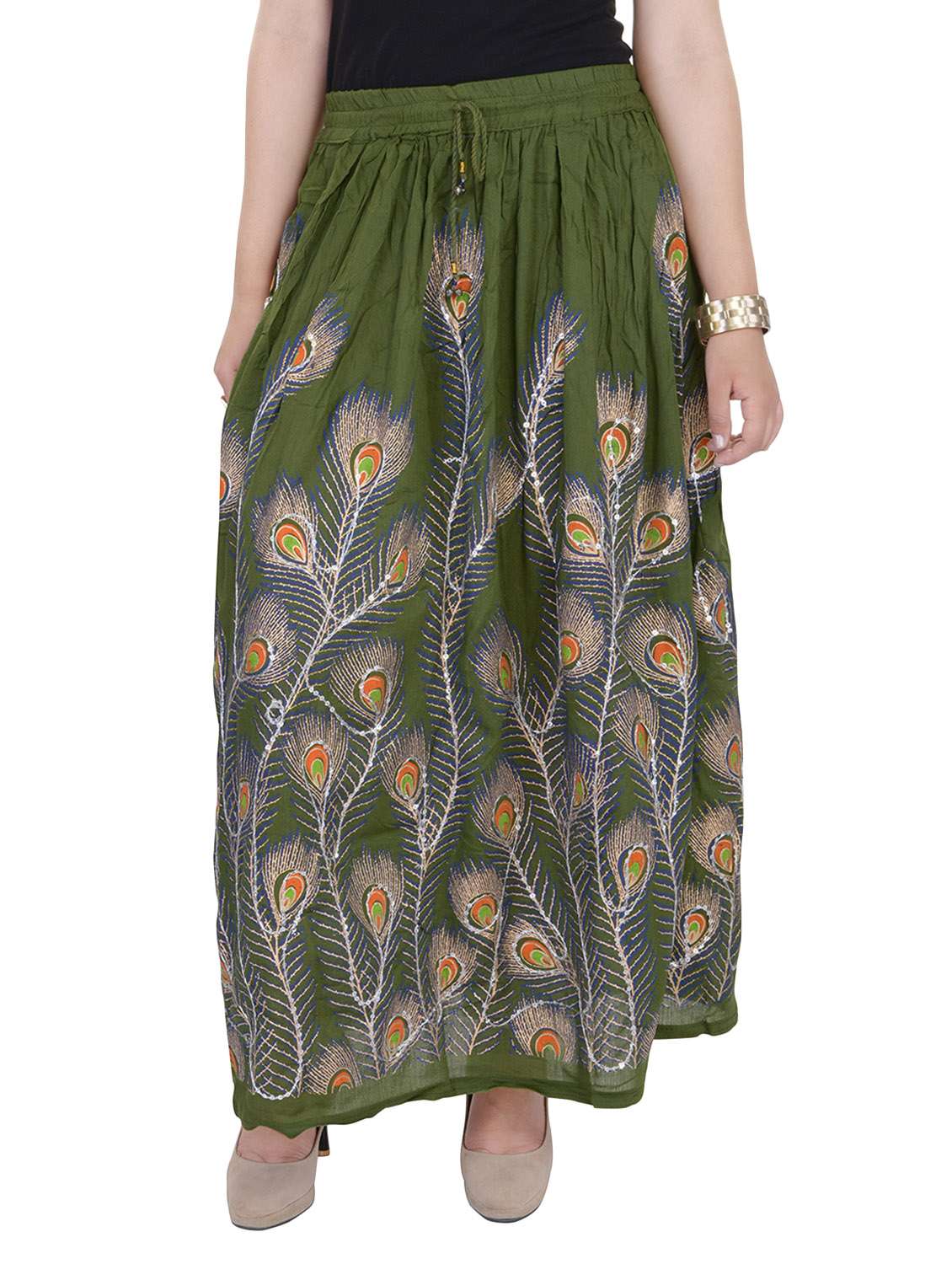 green cotton skirts