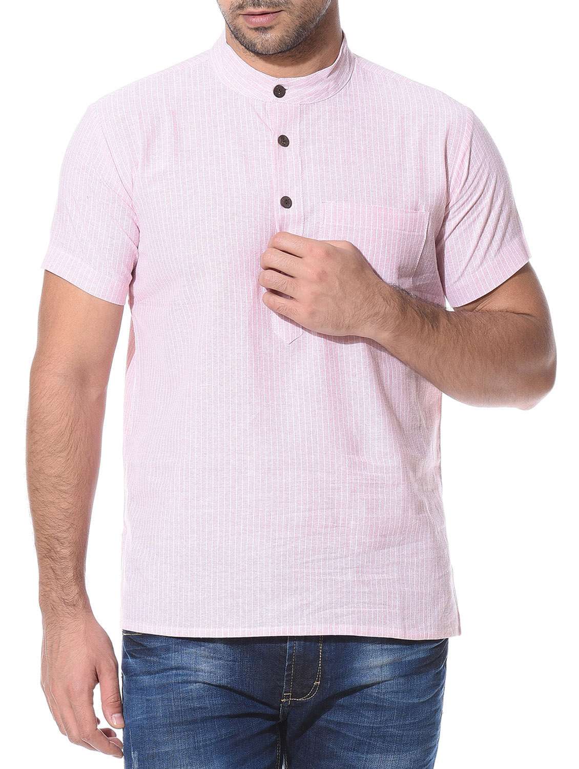 pink cotton short  kurta