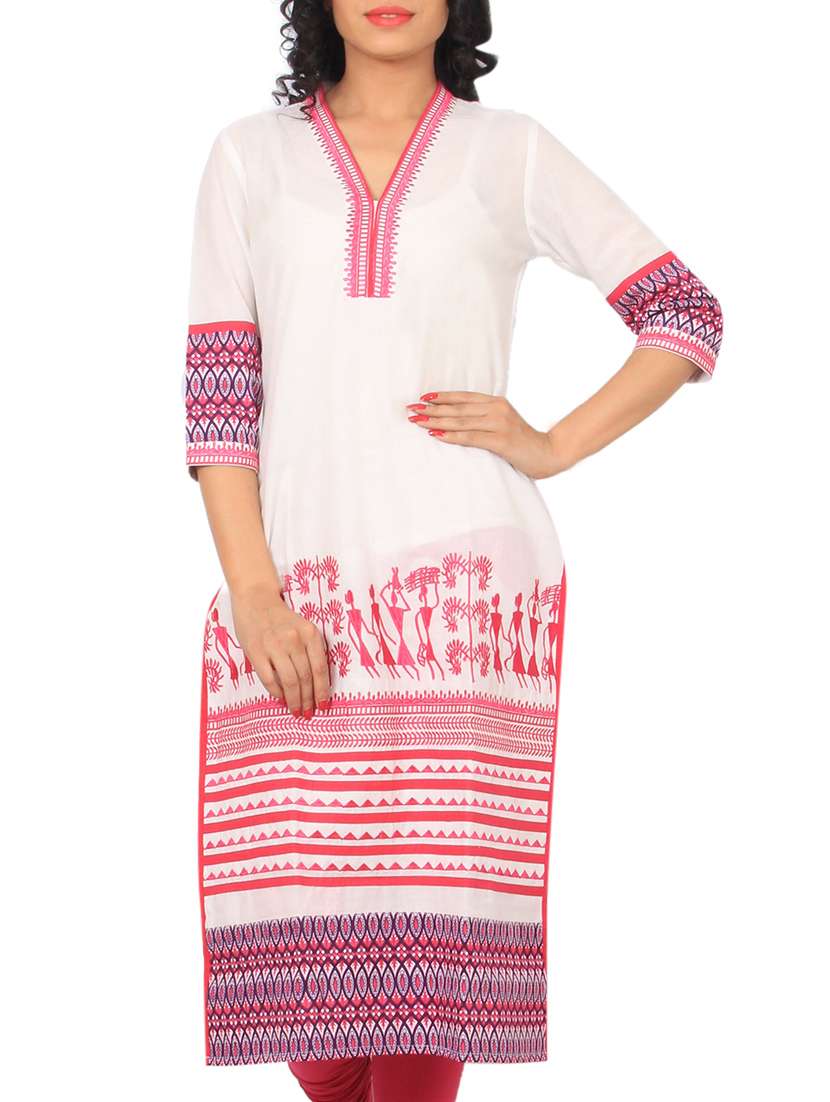 white cotton straight kurta