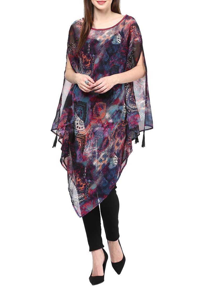 purple georgette kaftan