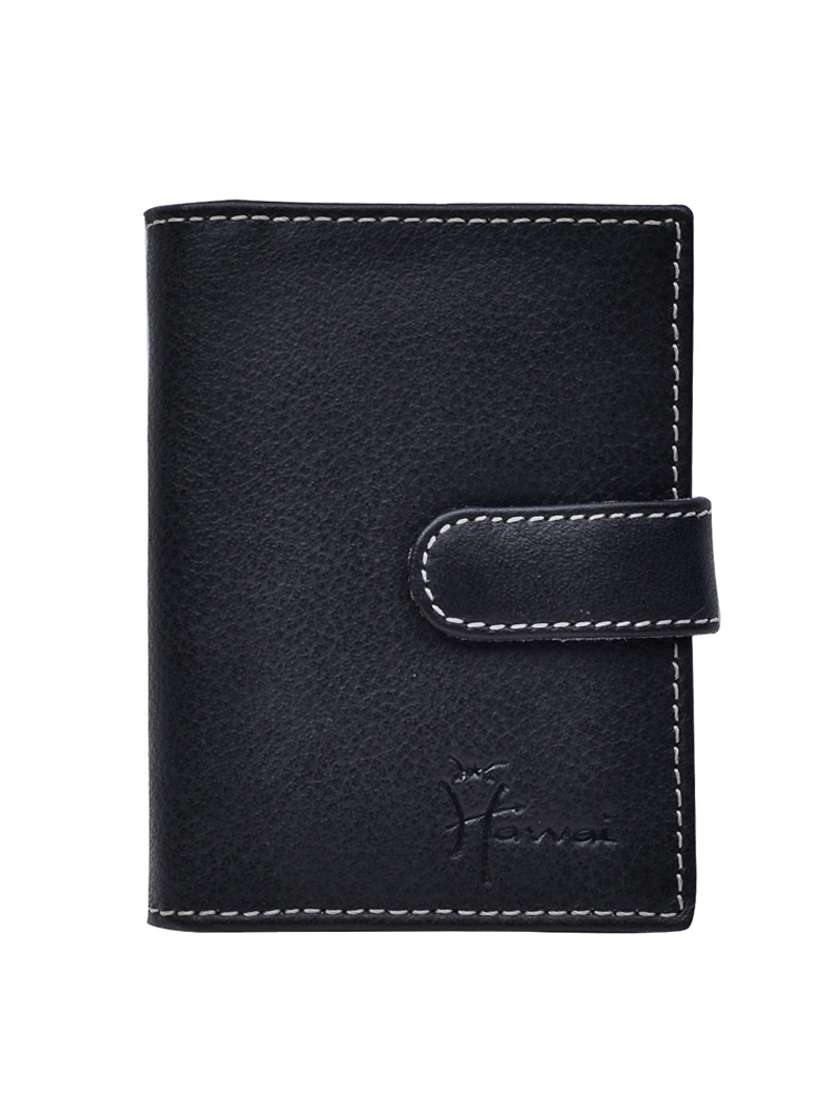 black genuine leather wallet