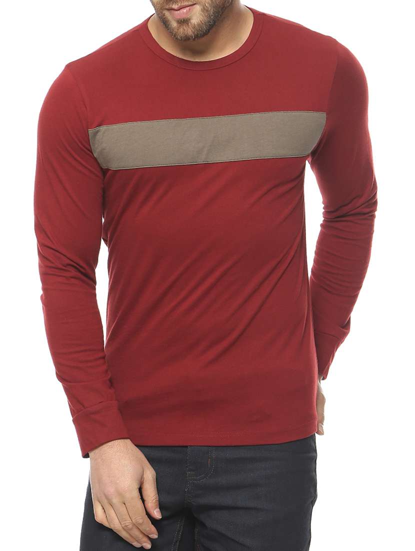 maroon cotton cut & sew t-shirt