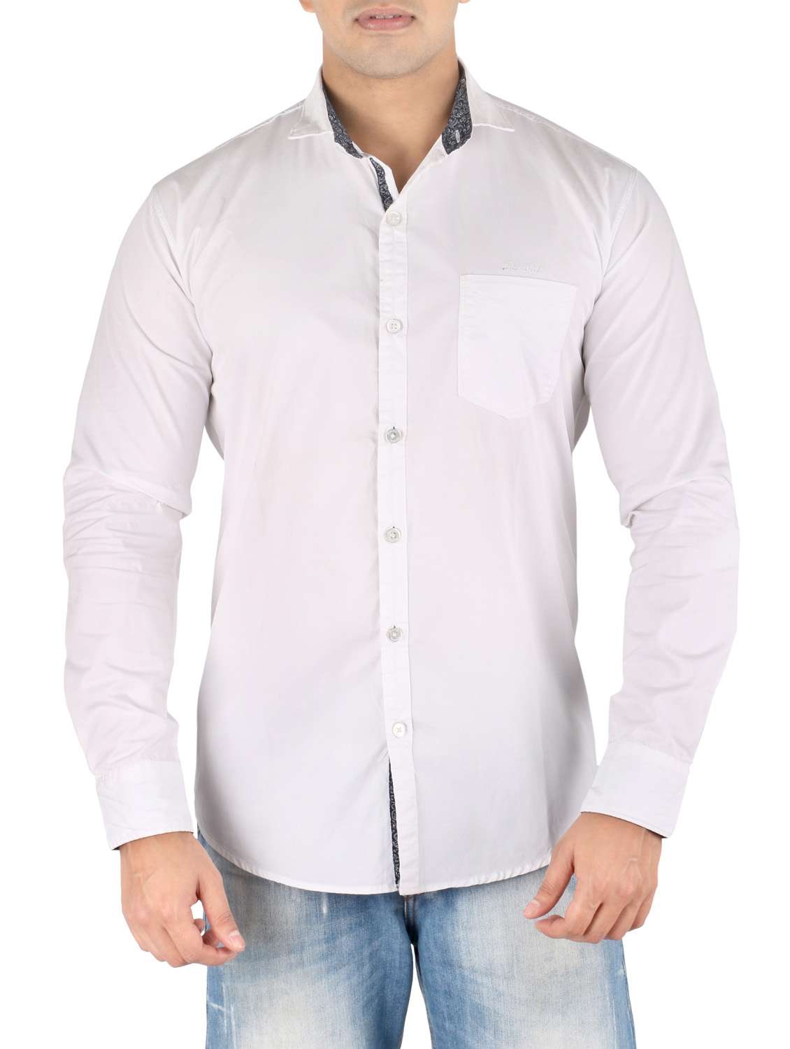 white cotton casual shirt