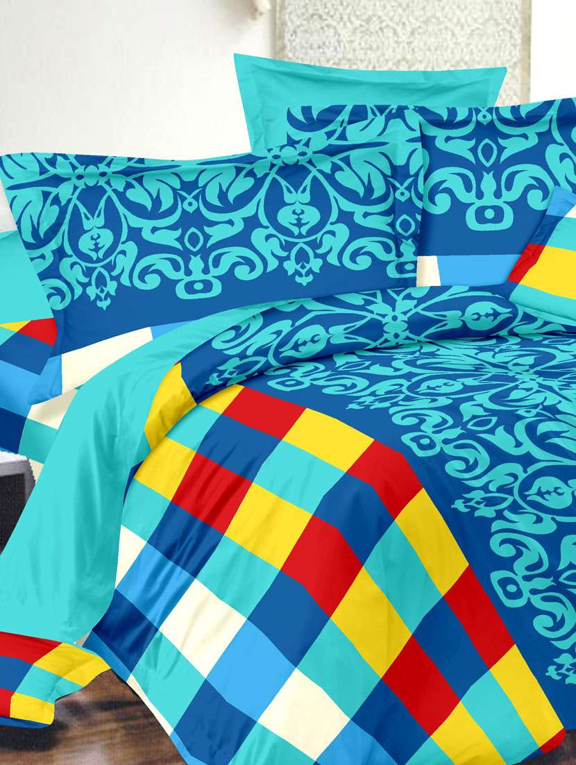 multiprint cotton double bedsheet set