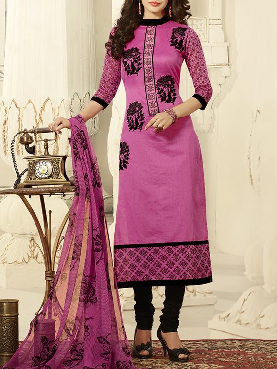 purple silk blend unstitched suit