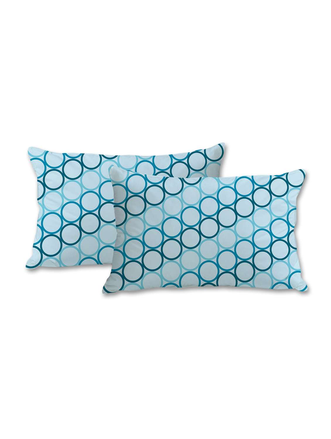 blue circles print pillow cover