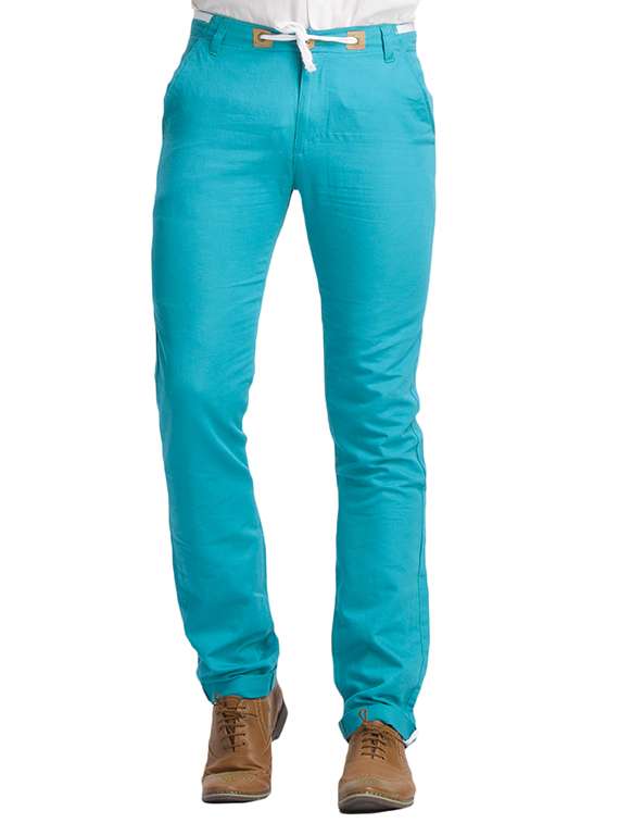 blue cotton chinos