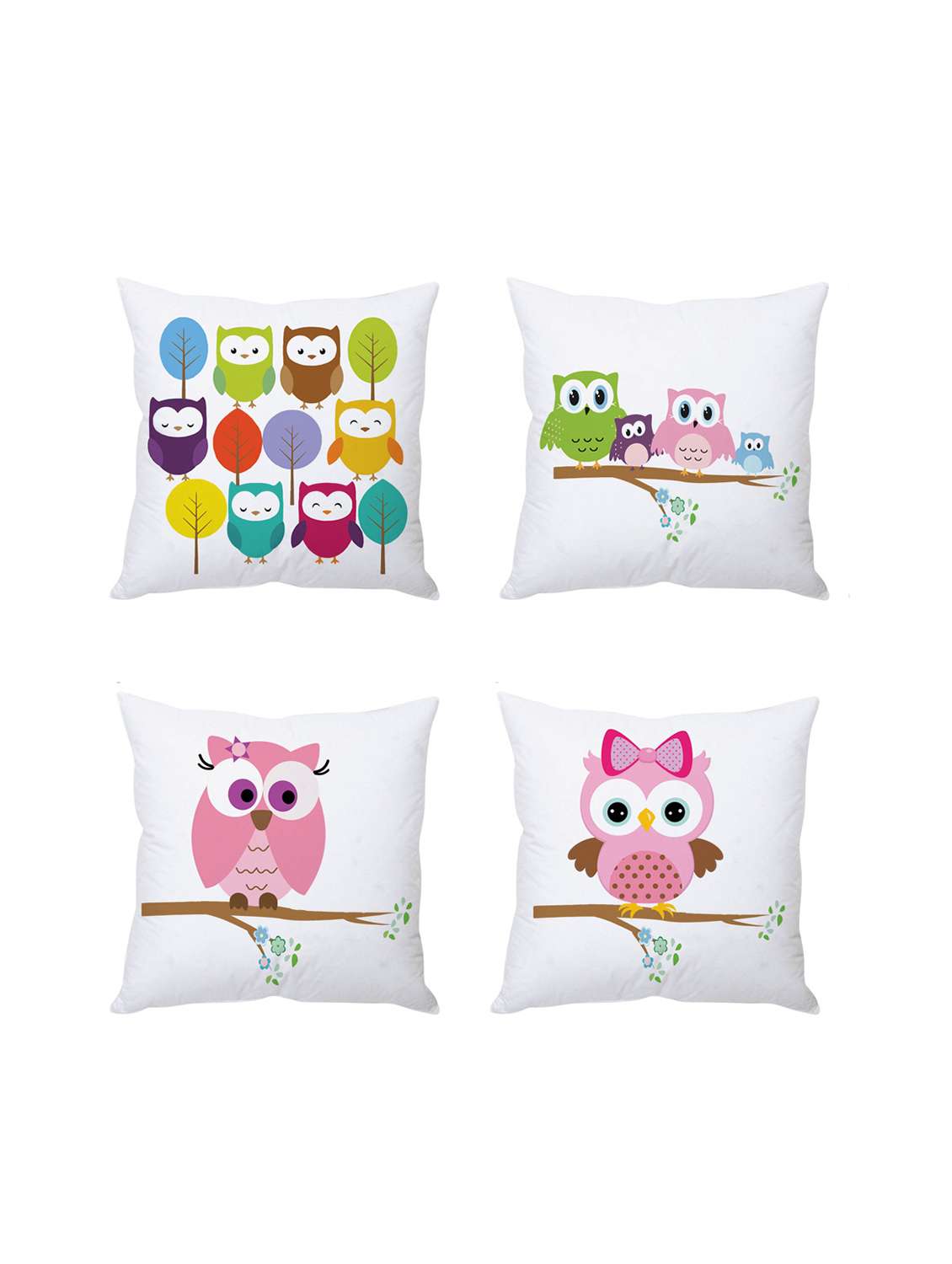 multicolor digitally printed set of 4 cushion covers