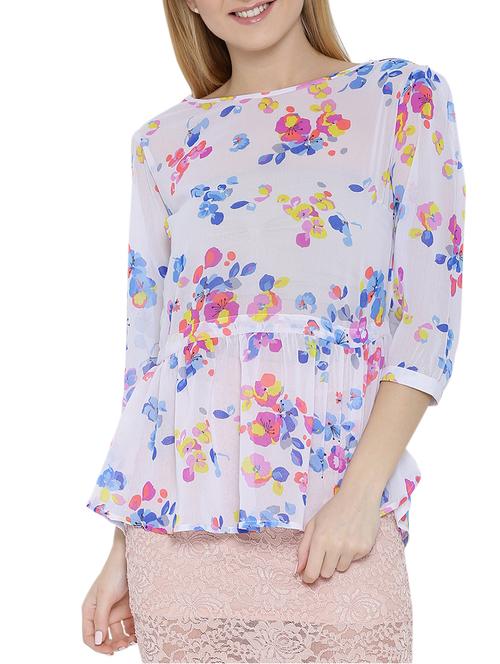 women's peplum boat neck top - 10512005 -  Standard Image - 0