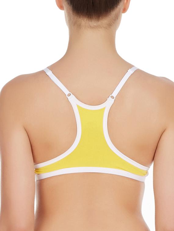 yellow cotton front open bra - 10524107 - Standard Image - 2