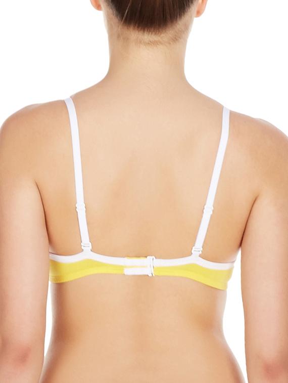 yellow cotton front open bra - 10524117 - Standard Image - 2