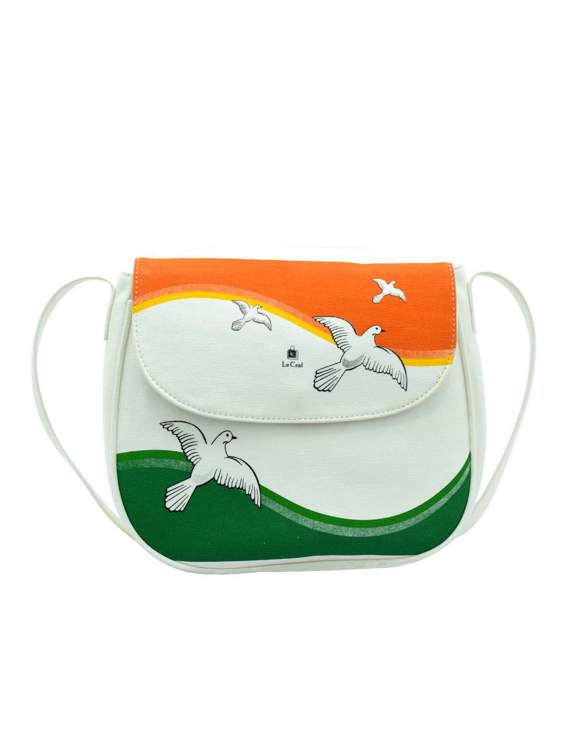 white canvas sling bag